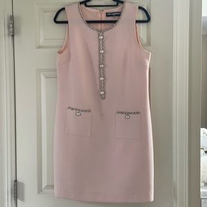 Karl Lagerfield  of Paris light pink cotton sleeveless dress.